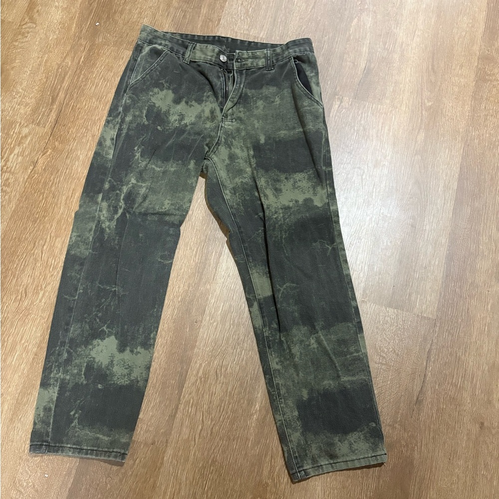 Green Tie-Dye Pants